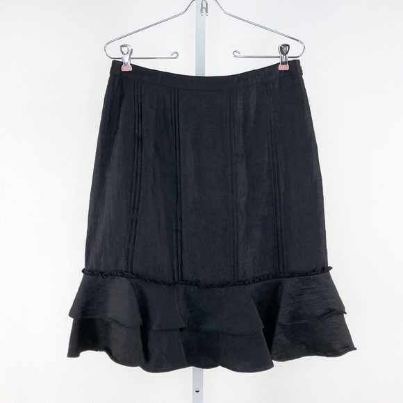 ANTONIO MELANI Dresses & Skirts - Antonio Melani Black Ruffle Hem Skirt